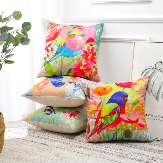 Sierkussen Kraanvogel #4 | 45 x 45 cm | Katoen/Polyester - Gek op kussens