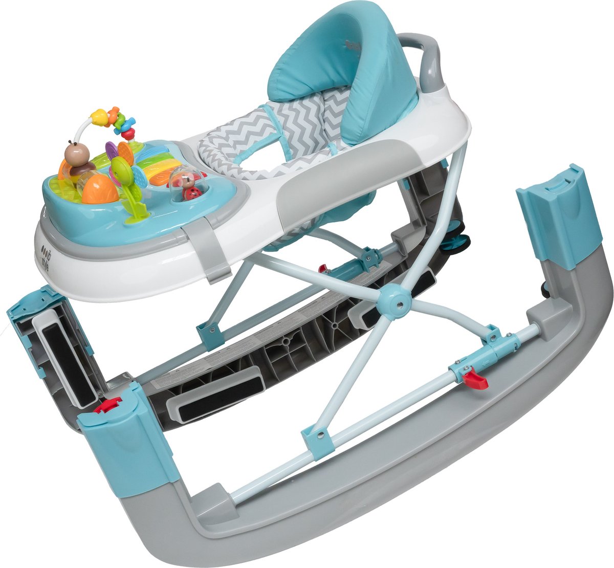 ib style® Loopstoel Babywalker - Baby Loopwagen - Looptrainer - Speelset en Dienblad - Schommelfunctie - Muziekfunctie - Little Wave - Mint – foto 2