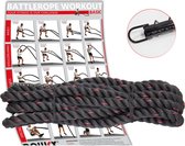 PowrX© Battle Rope swingtouw incl. houder - Ø 38 mm - trainingstouw sporttouw stoottouw touw voor fitness krachttraining - verschillende maten. Lengte (9 m)