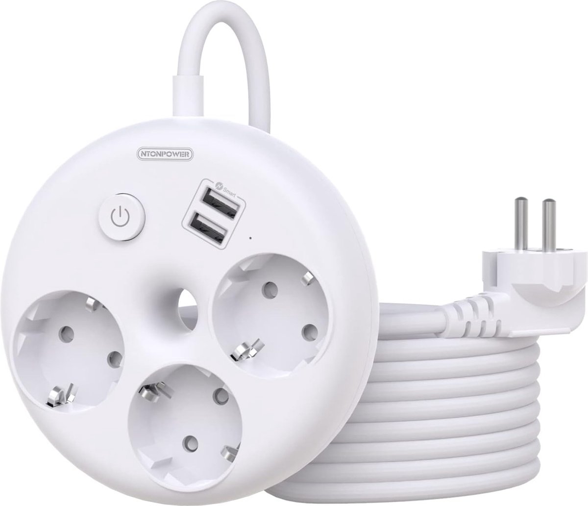 NTONPOWER Multiprise Murale, Multiprises 2 Prises avec 2 USB