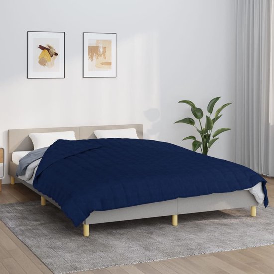 vidaXL Couverture lestée 200 x 220 cm 9 kg Tissu Bleu