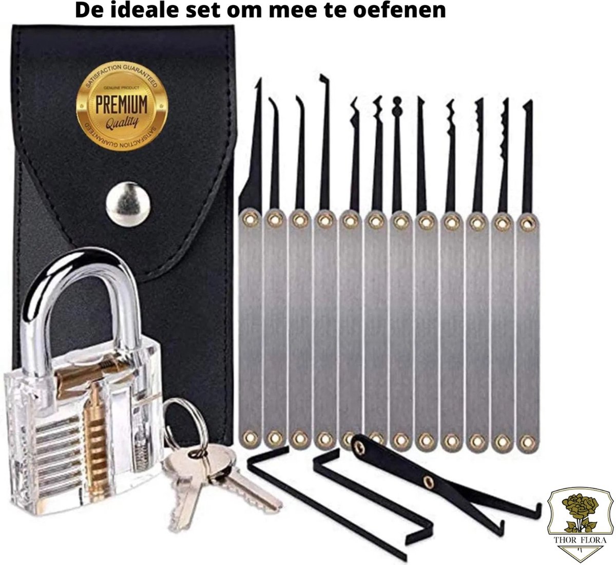 Uitgebreide Lockpick Set met 3 sloten - Lockpicking - Lock pick gereedschap  tools 