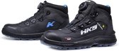 HKS Barefoot Feeling BFS 80 BOA S3 werkschoenen - veiligheidsschoenen - safety shoes - hoog - heren - dames - composiet - antislip - ESD - lichtgewicht - Vegan - zwart/grijs/blauw maat 36