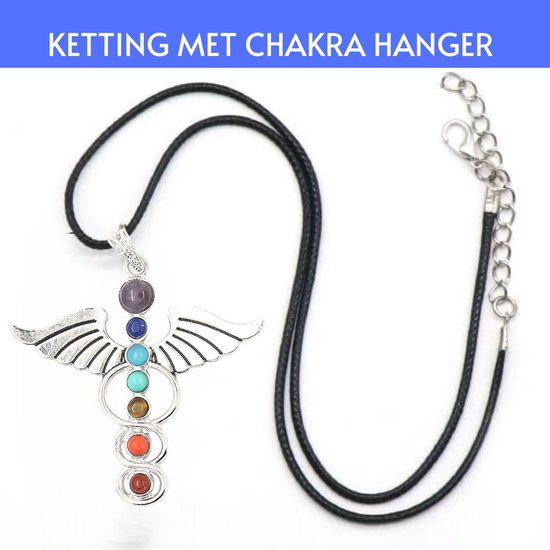 7 pierres de chakra et collier avec pendentif et chaîne de chakra dans une boîte à bijoux - Coffret cadeau Pierres précieuses et cristaux - Guérison