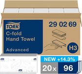 TORK 290269 Papieren handdoeken Wit 20 stuks/pak 20 stuk(s)