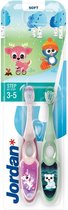 Jordan Step By Step Tandenborstel Kind Soft 3 tot 5 jaar - Tandenborstel Peuter met Tandpasta indicator - Set
