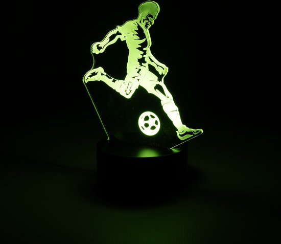 LEDyourLight Lampe LED 3D Footballeur - Veilleuse 7 Couleurs