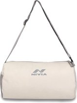 NIVIA 6853 Basic Duffle Adjustable Shoulder Bag for Unisex ( Grey/White, Size-L ) Material-Polyester | Shoulder Bag for Mens & Womens | Separate Shoe Compartment | Carry Gym Accessories | Fitness Bag | Sports & Travel Bag | Sports Set