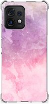Smartphone hoesje Motorola Edge 40 Pro Stevige Telefoonhoesje met transparante rand Pink Purple Paint