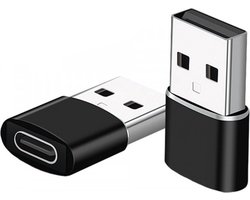 2 Stuks – USB-C Female naar USB Male Adapter – Type C naar USB A Kabel Converter – Geschikt voor Mobiel, Tablet, Computer, Etc. – Zwart