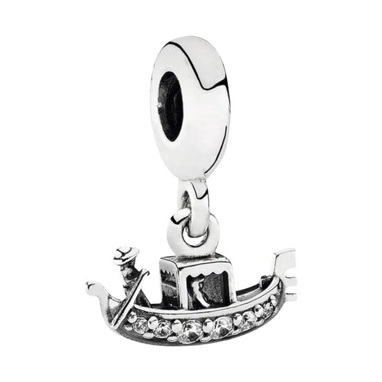 Tracelet - Zilveren bedels - Bedel Gondel Venetië Italië | 925 Sterling Zilver - Pandora compatible - Met 925 Zilver Certificaat - In Leuke cadeauverpakking - Valentijn tip - Tracelet