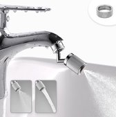Beluchtingskraanbevestiging Draaibaar: nevel- en bubbeldouche Twee watersproeipatronen 720° multifunctionele kraanverlenging met adapter voor keuken- en badkamerbeluchter