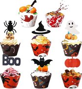 48 pièces décorations de cupcakes, Cure-dents pour gâteaux, emballages de cupcakes d'Halloween, décorations d'emballage de cupcakes d'Halloween, adaptés aux gâteaux, cupcakes, desserts, fêtes à thème d'Halloween