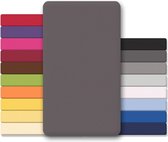 Lucina Hoeslaken, jersey-katoen, voor topmatrassen, verschillende kleuren en maten, antraciet, 90x200 - 100x200 cm