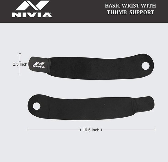 Nivia Support de poignet orthopédique pour salle de sport avec repose-pouce, support de poignet pour hommes et femmes, pour haltérophilie, accessoires de fitness, bandage de poignet pour fitness