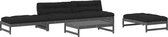 vidaXL - 5-delige - Loungeset - met - kussens - massief - hout - grijs