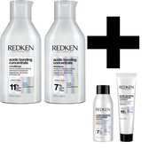 Redken - Acidic Bonding Concentrate - Shampoo 300ml & Conditioner 300ml + Gratis Reisset - Voordeelverpakking