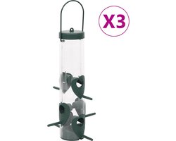 vidaXL - Vogelvoeders - 3 - st - 17x17x32 - cm - donkergroen