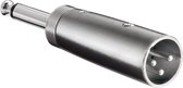 Powteq - Professionele XLR adapter - XLR male naar 6.35 mm jack male - Mono - XLR 3 pins - Metalen behuizing