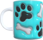 Tasse à Café - mug à thé 3d puffy - chiens - patte - os
