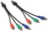 Powteq - 10 meter premium composiet RGB video - 3 x tulp (RGB) - Component video kabel