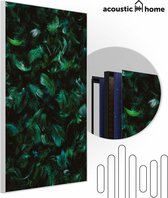 Akoestische panelen - Geluidsisolatie - Akoestische wandpanelen - Akoestisch schilderij AcousticPro® - paneel met groene planten - design 383 - basic - 100x150 - zwart- Wanddecoratie - woonkamer - geluidsdemper - studio schuim