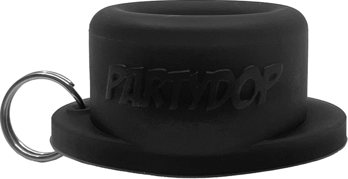 PartyDop - Universele flessendop - Festival dop - Partycap - Festidop - Met sleutelhanger - Mat zwart