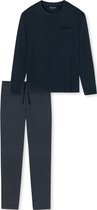 SCHIESSER Ebony pyjamaset - heren pyjama lang jersey blauw - Maat: XL
