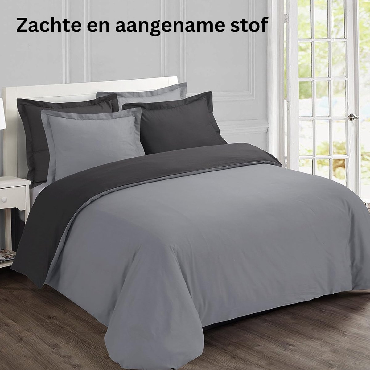 Luxe dekbedovertrek - omkeerbaar dekbed - 240 x 220 Hoeslaken – foto 5