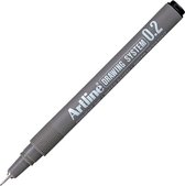 ARTLINE Drawing System Fineliner - Doos van 12 stuks - 0.2mm Lijndikte - Zwart