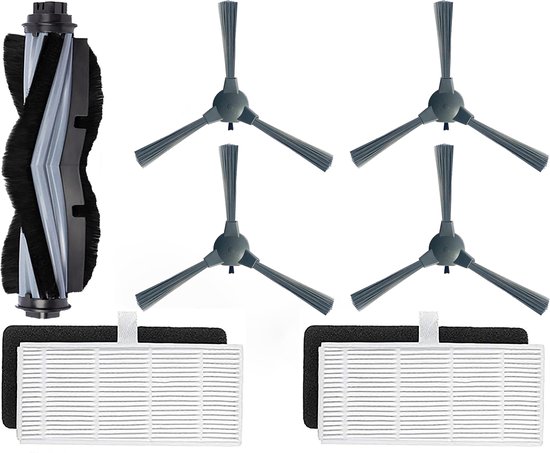 HomeTimes - Piezas de repuesto para Philips Homerun Serie 2000 3000 XU3100/01 XU3110/02 XU3000/01 XU3000/02, accesorios para robot aspirador con 1 cepillo de goma, 2 filtros HEPA, 4 almohadillas de