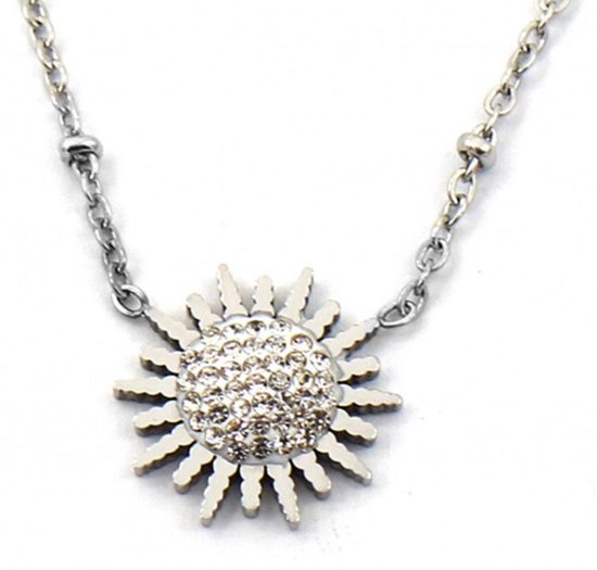 ketting necklace zilver zon zirkonia verstelbaar cadeau