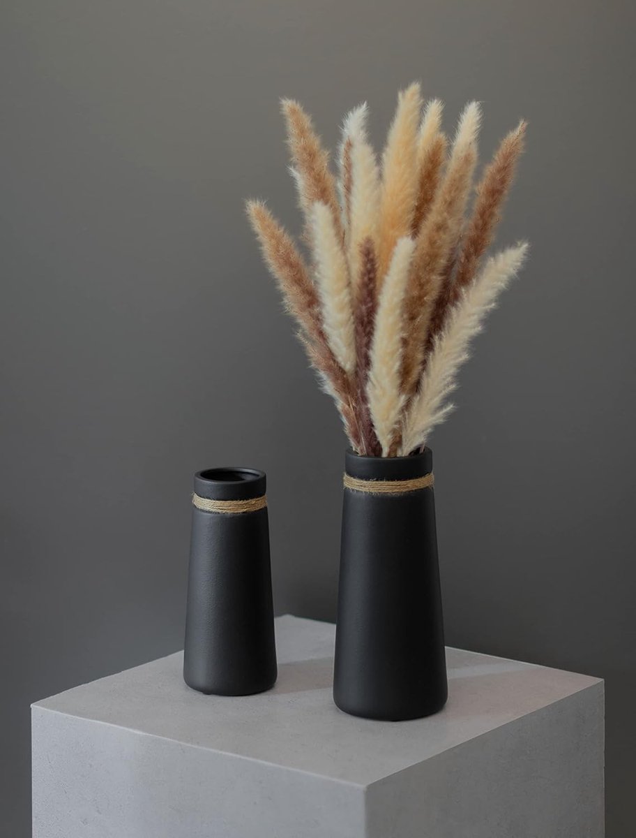 Countryfield Bloemenvaas Moyo - vazen - zwart - L24xB24xH27cm | Leen Bakker