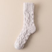 Fluffy sokken -unisex- Warme sokken maat 38 t/m 44- Winter Huissokken- Bedsokken - Huissokken - Badstof sokken - Verwarmde sokken - Dikke sokken - Kleur:beige