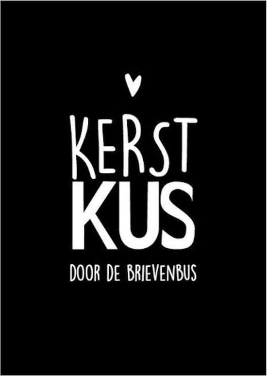 Ansichtkaart Kerstkus door de brievenbus