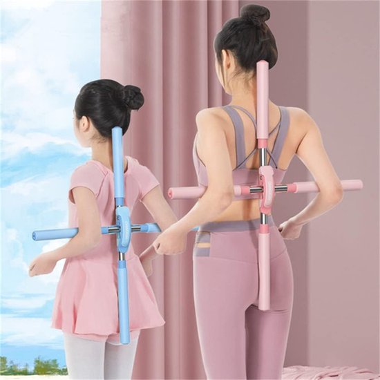 ShopGlobe Yoga Stick - Yoga - Stretcher - Postuur Corrector - Posture Corrector - Blauw - Rug Kraker - Merkloos