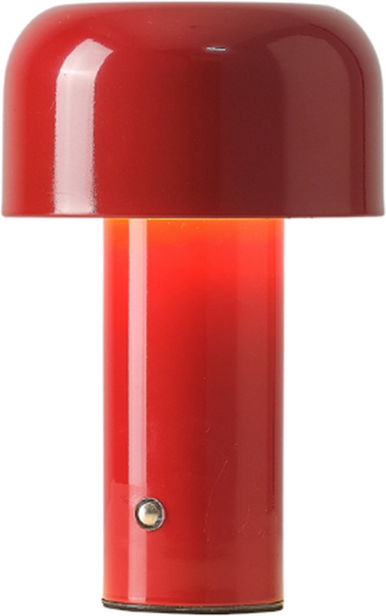 Trendup Tafel Lamp met Trendy Ontwerp – Touch Bediening Tafel Lamp met Luxe Ontwerp – LED Lamp met Accu – Warm Wit LED Licht – 21 cm - Rood