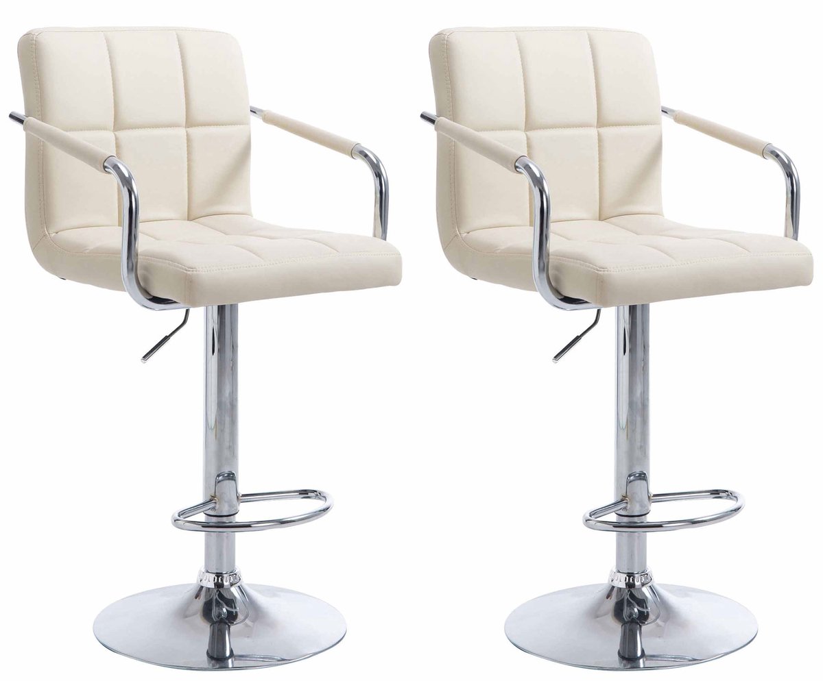 CLP Lucy Set van 2 Barkrukken creme chroom
