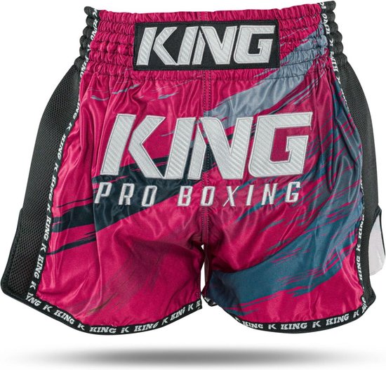 King KPB Kickboks broekje - Storm 3 - Roze met blauw - M