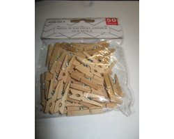 Stern 50 stuks hobby mini wasknijpertjes hout