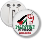 Button Met Clip - Palestine You Will Never Walk Alone