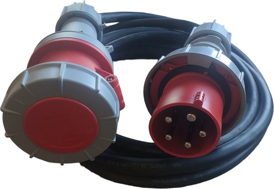 H07RN-F 5x6mm² CEE Adapter 32A (Stekker) Naar 63A (Stekker) - 1 Meter Robuuste Verlengkabel
