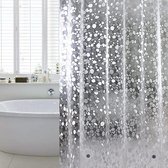 Rideau de douche antifongique avec aimants de poids en bas, 0 mm [120 x 180 cm], rideau de douche et de salle de bain en EVA imperméable et antibactérien, adapté aux enfants, motif pierre 3D, comprenant 8 anneaux de rideau de douche.