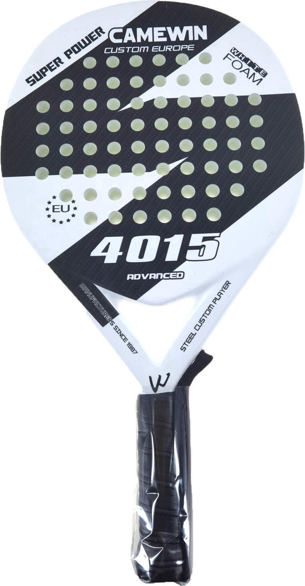 MEWAVE CAMEWIN® White Pro Edition - Padel Racket - Wit - Padel - Padelrackets - Racket - Paddle - Carbon - Inclusief Padeltas