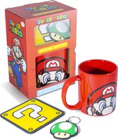 Super Mario - Mario geschenkdoos mok, onderzetter en sleutelhanger
