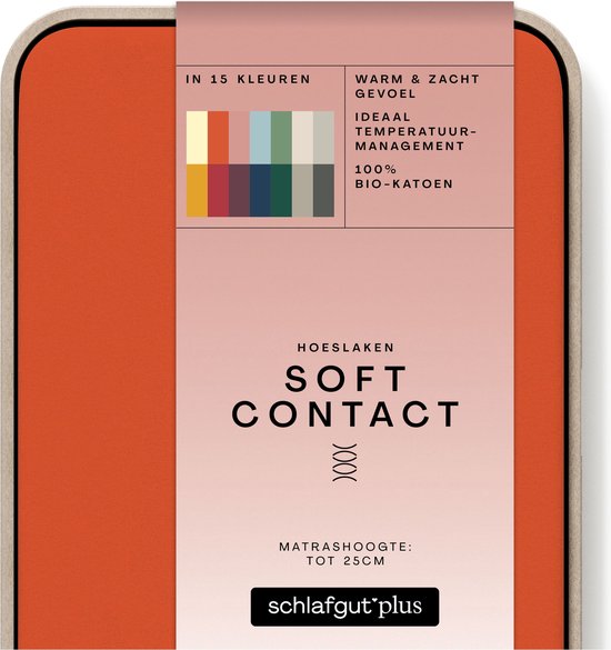 schlafgut Hoeslaken Soft Contact Bio Koeten S - 90x190 - 100x200 269 Rouge Moyen