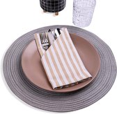 12 aangenaam zachte stoffen servetten beige-wit gestreept I 100% katoen I 45 x 45 cm I servetten ideaal voor bruiloft, feestdagen I Kerstmis, Pasen, keuken, eettafeldecoratie