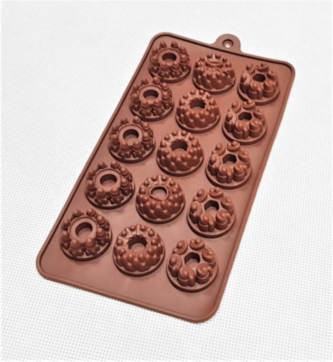 Siliconen Chocoladevorm Rozet- 21 x 10,5 cm - Zelf Chocolade maken - Chocola maken - 15 stuks chocolaatjes maken - Bonbon maken - Bonbons