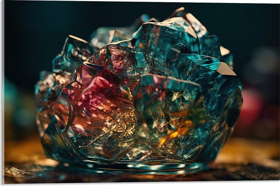 Acrylglas - Kristal - Glas - Kleuren - 60x40 cm Foto op Acrylglas (Met Ophangsysteem)