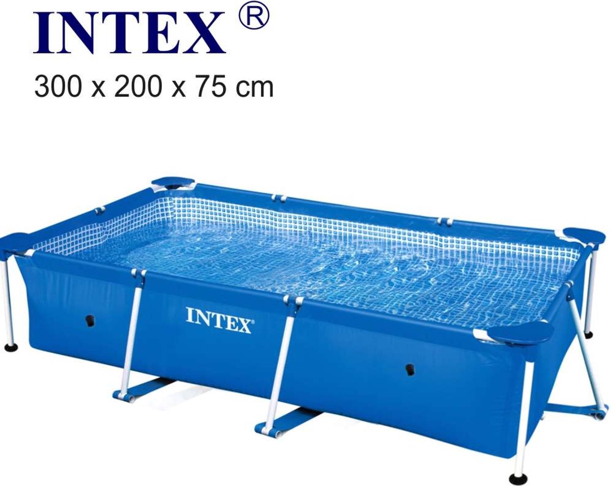 INTEX Swimming Pool Rectangular Frame Pool 300 cm long, 200 cm wide,75 cm  deep 6941057400273